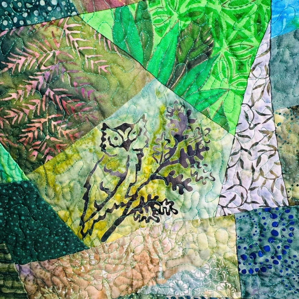 Reversible Quilt Patchwork Green Tote/ Yellow Bag… - image 4